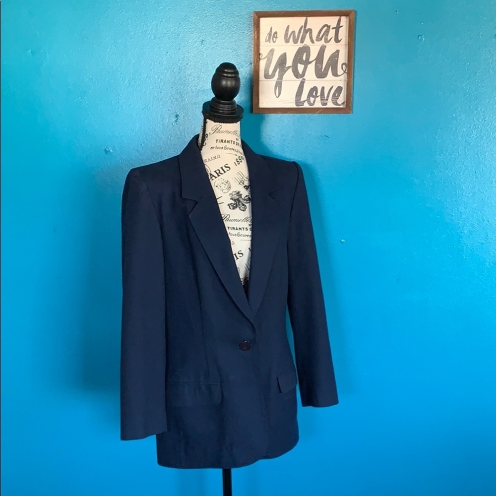 Pendleton Navy Blue Classic Single-Button Blazer